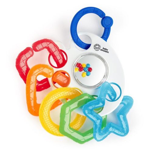 BABY EINSTEIN Rágóka csörgővel C karikán, Rattle & Soothe™ 0hó+