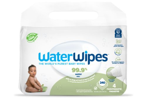 4x WATERWIPES Nedves törlőkendők, műanyagmentes Soapberry 60 db (240 db)