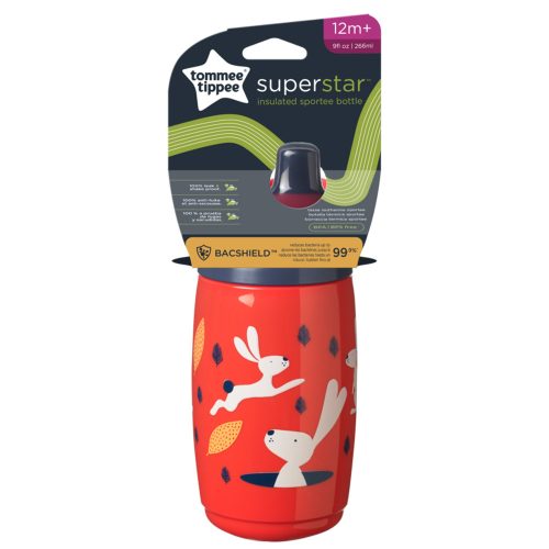 Tommee Tippee itatópohár - Superstar Insulated Sportee Bottle sportkupakos hõtartó 266ml 12hó piros