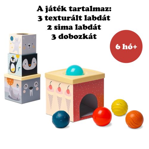 Taf Toys kockapiramis - Északi Sark érzékfejlesztõ labdákkal  12735